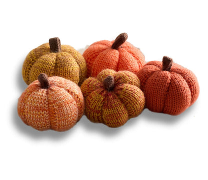Mini Knit Pumpkins Set of 5, Fall Décor (Autumn Set)