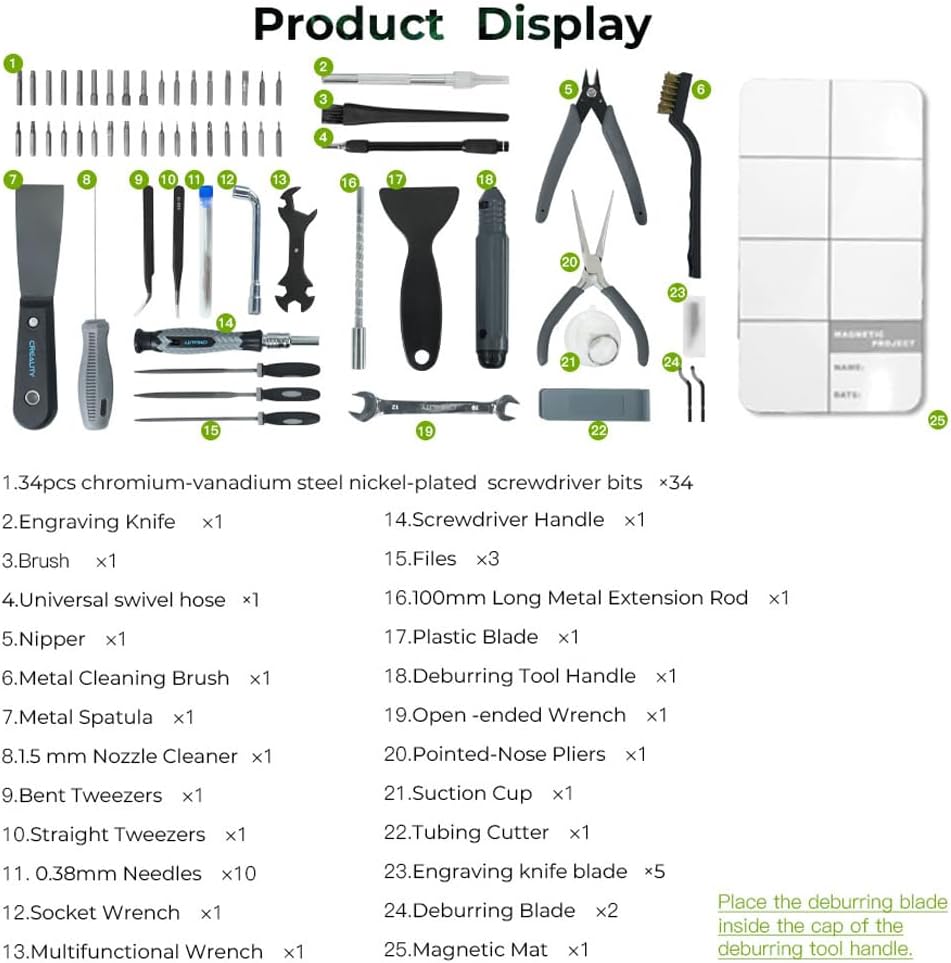 Creality 3D Printer Tool Wrap Kit Bundle with Rainbow PLA+ Filament