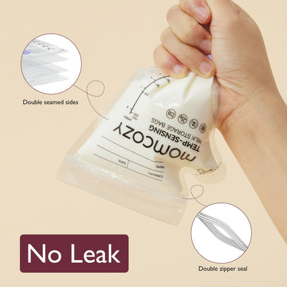 Momcozy Breastmilk Storing Bags, Temp-Sensing Breastfeeding, 6oz 120pcs