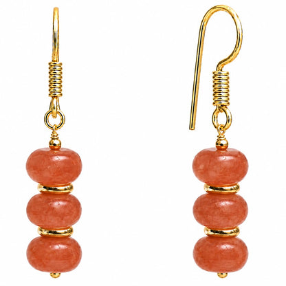 Gempires Beaded Gemstone Dangle Earrings for Women, Boho Gold Birthstone