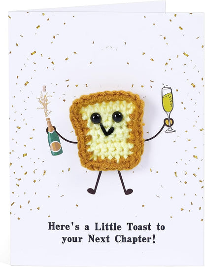 3D Crochet Toast Card for New Chapter - A Little Toast to Your Next Chapter