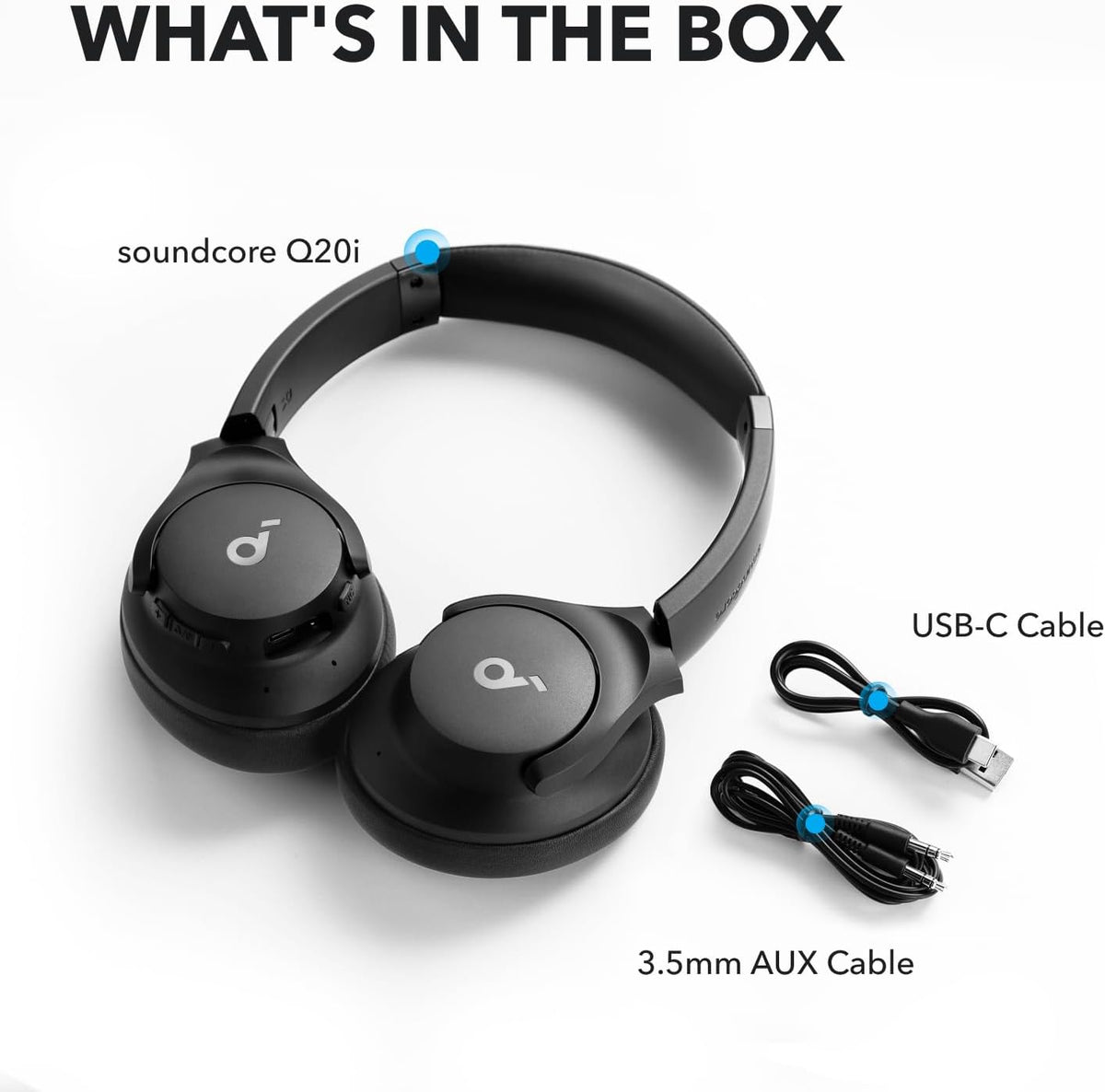 soundcore by Anker Q20i Hybrid Active Noise Cancelling Headphones, Black
