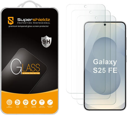 Supershieldz (3 Pack) Designed for Samsung Galaxy S26 FE / S25 FE Tempered Glass Screen Protector, Anti Scratch, Bubble Free
