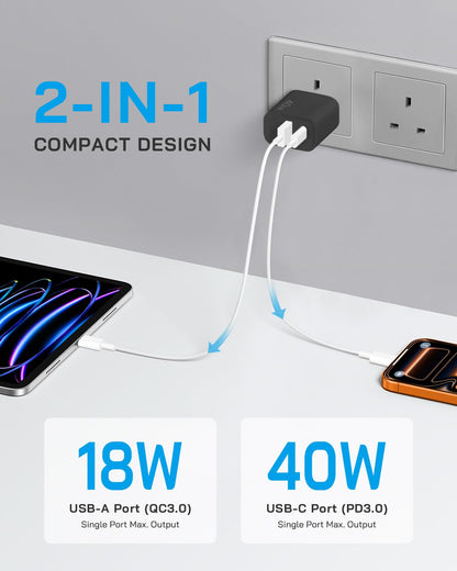 [4 Pack] 20W USB C Charger Block Fast Charging Multiport Adapter