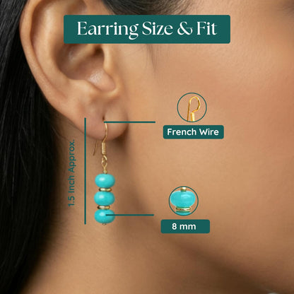 Gempires Beaded Gemstone Dangle Earrings for Women, Boho Gold Birthstone