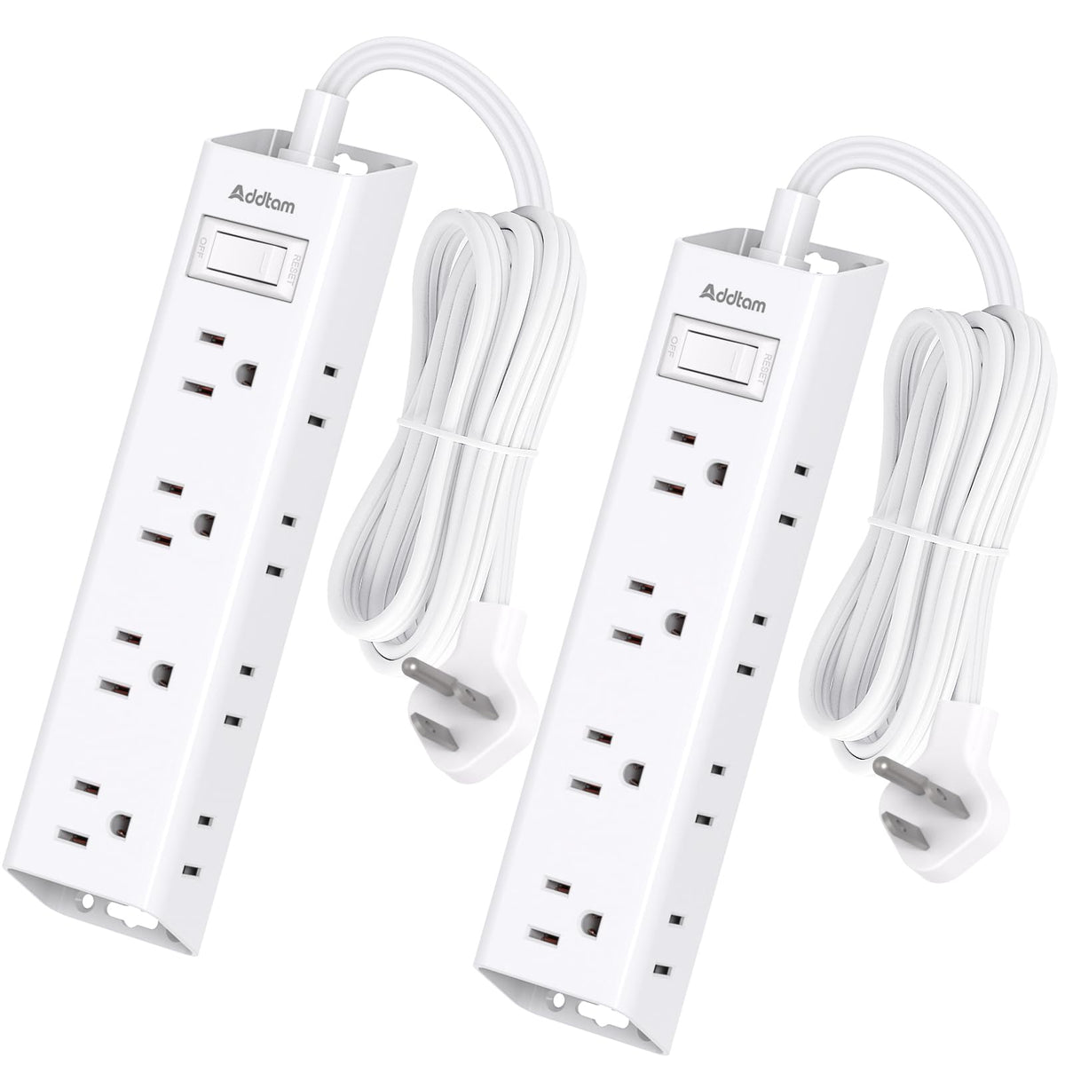 Flat Plug Power Strip, Ultra Thin Flat Extension Cord - 12 Outlets 3 Sides