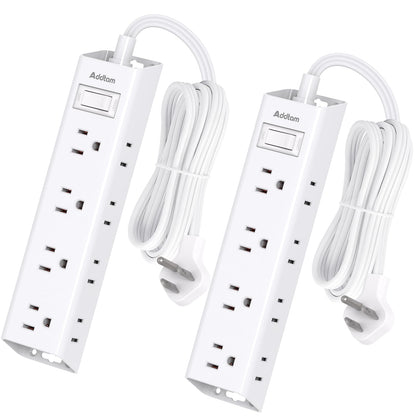 Flat Plug Power Strip, Ultra Thin Flat Extension Cord - 12 Outlets 3 Sides