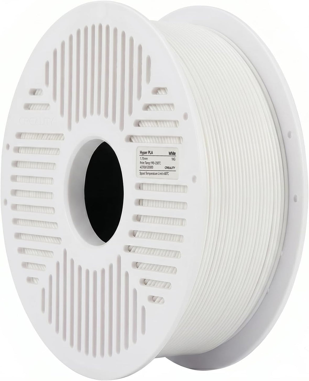 Creality Hyper PLA Filament RFID 1.75mm with Reusable Spool 1KG, High Speed Up to 600mm/s, White, 1-Pack