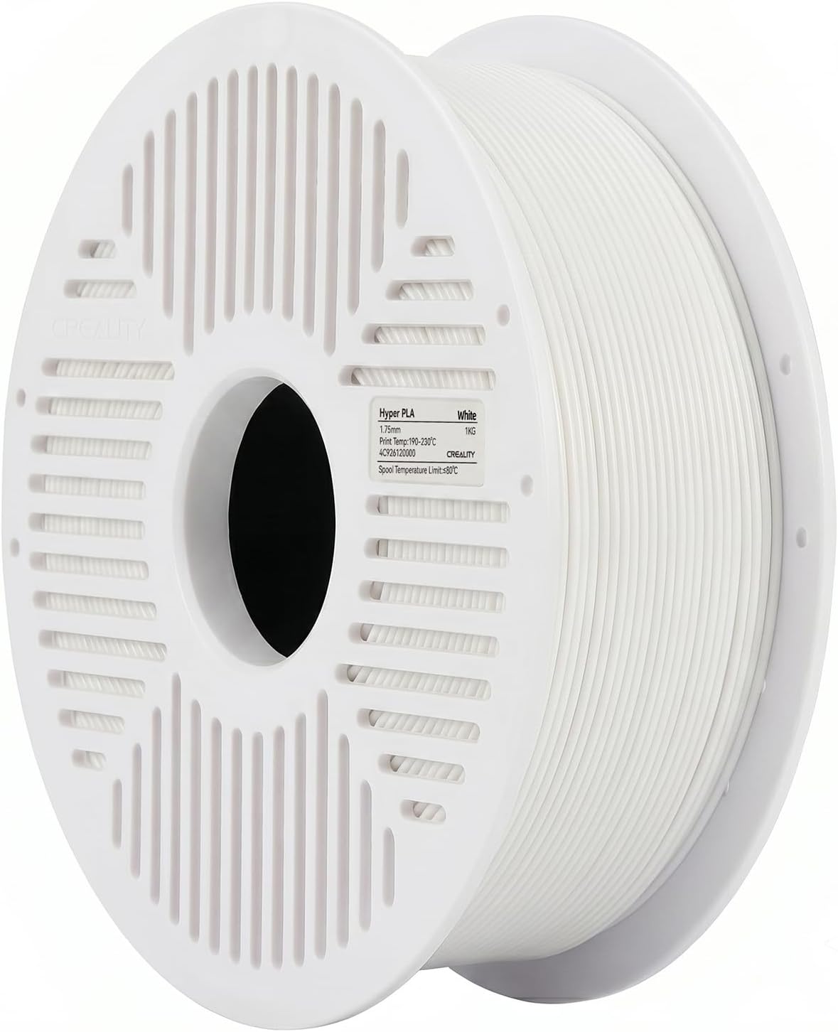 Creality Hyper PLA Filament RFID 1.75mm with Reusable Spool 1KG, High Speed Up to 600mm/s, White, 1-Pack