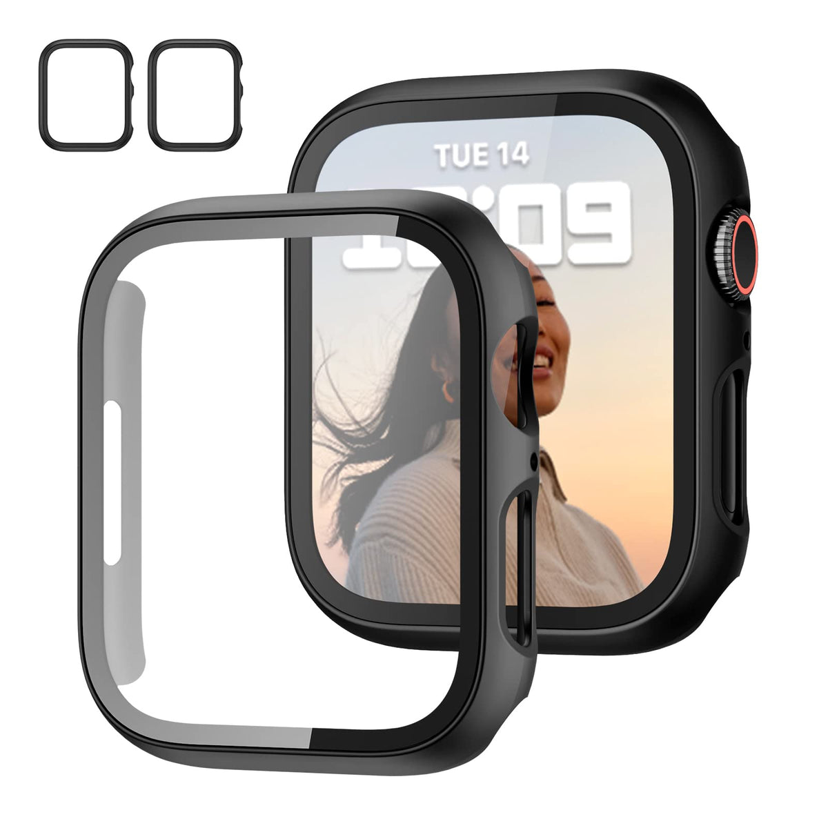 JZK Screen Protector Case for Apple Watch Series 11/10 42mm,Carbon Fibre