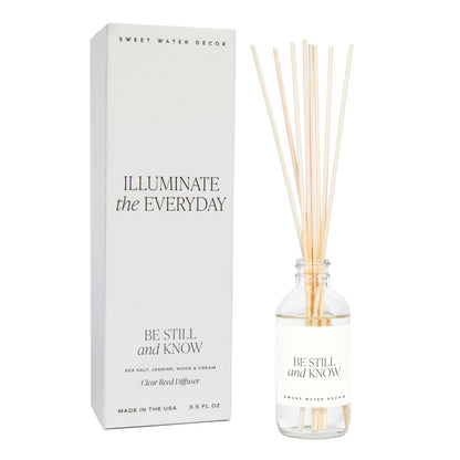 Sweet Water Decor Spa Day Reed Diffuser Set - Sea Salt, Jasmine, Wood, and Cream Scented Diffuser - Relaxing Spa Scent Diffusers for Home, Long Lasting Fragrance, Made in the USA