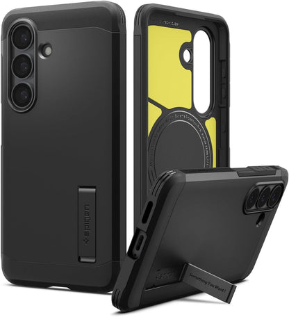 Spigen for Galaxy S26 Case, Tough Armor MagFit [Kickstand] [Compatible with MagSafe] [Military-Grade Protection] - Black