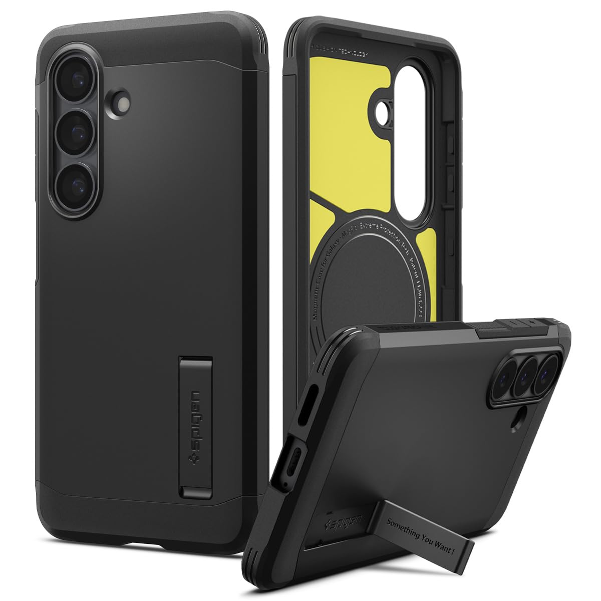 Spigen for Galaxy S26 Case, Tough Armor MagFit [Kickstand] [Compatible with MagSafe] [Military-Grade Protection] - Black