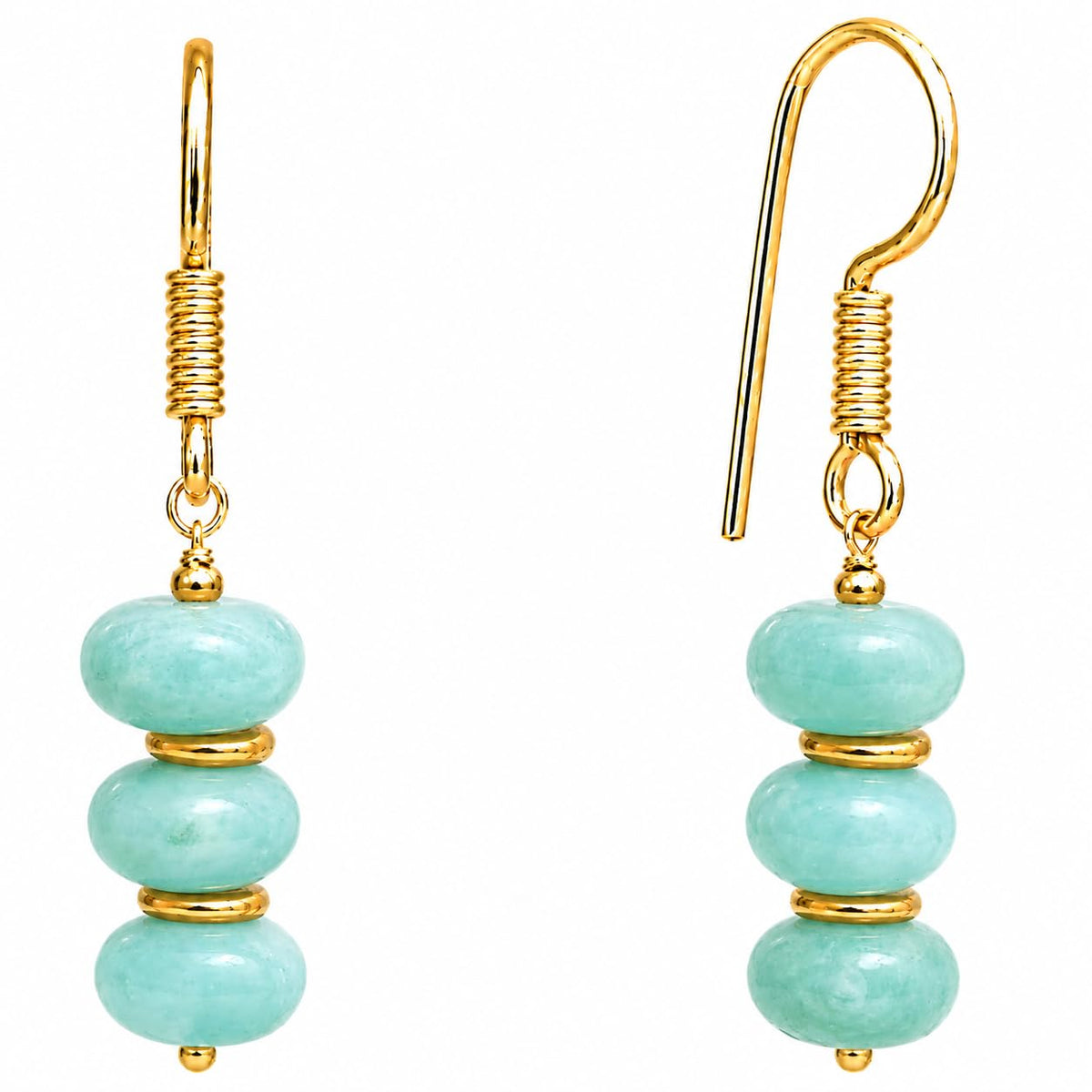 Gempires Beaded Gemstone Dangle Earrings for Women, Boho Gold Birthstone