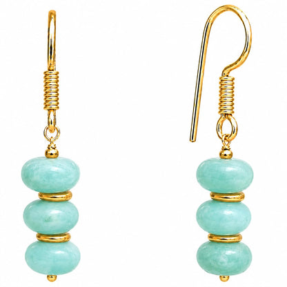 Gempires Beaded Gemstone Dangle Earrings for Women, Boho Gold Birthstone