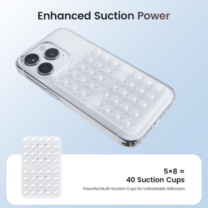 Klearlook Silicone Double Sided Suction Cup Phone Case Mount, Transparent