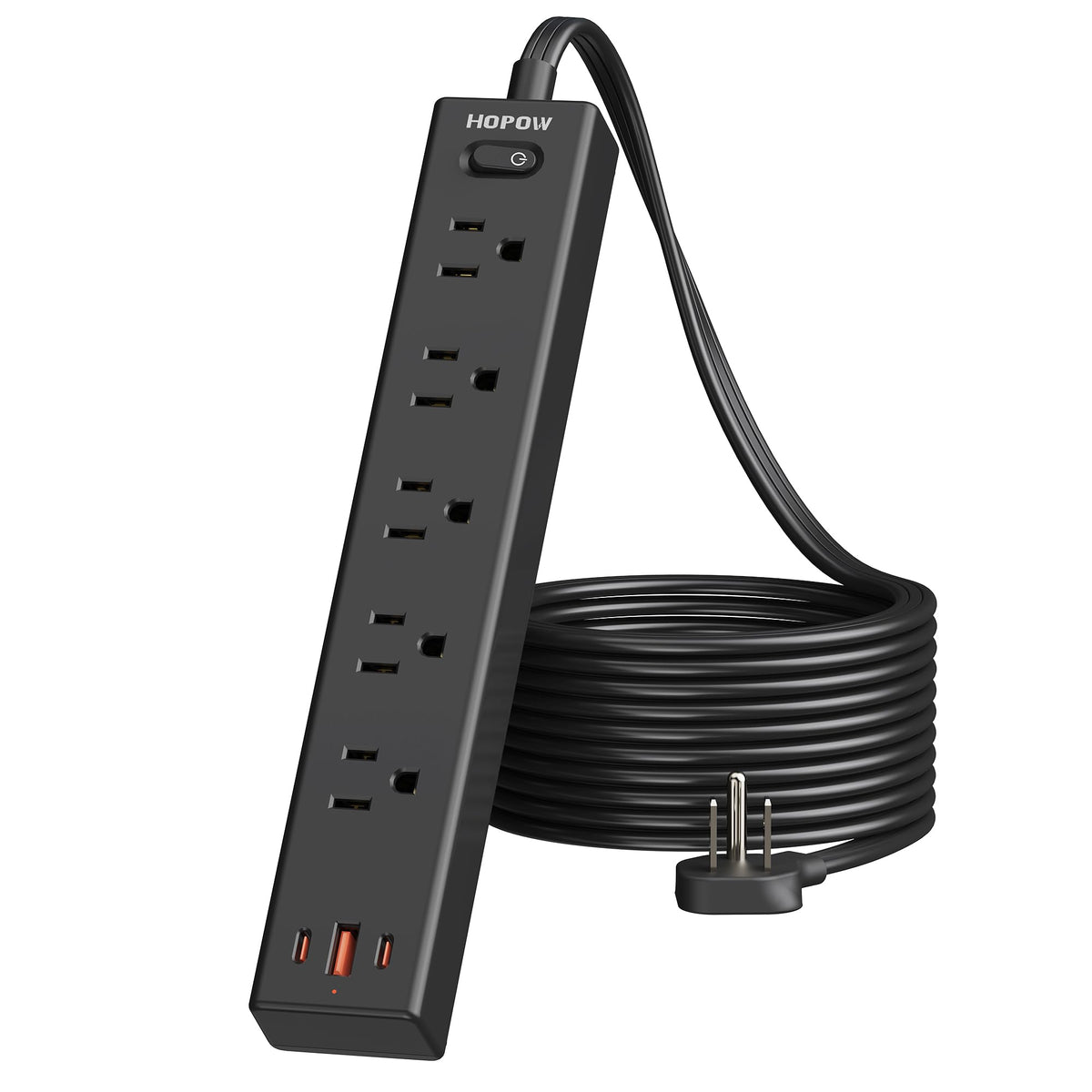 5 Outlets 2 Prong Power Strip with 3USB, 6FT Extension Cord for Old House