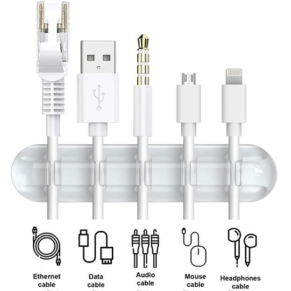 Cord Organizer for Desk, White Cable Organizer Cable Clips 2 Pack