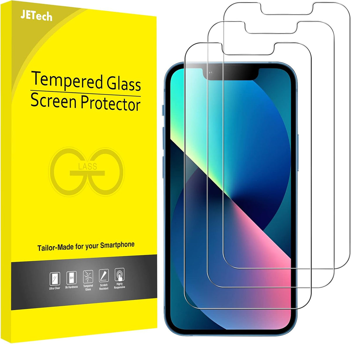 JETech Screen Protector for iPhone SE 3/2 (2022/2020), 3-Pack