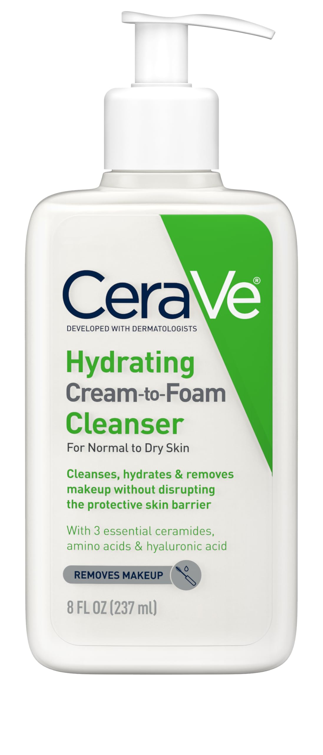 CeraVe Hydrating Cream To Foam Cleanser, Gentle Face Cleanser, 19oz