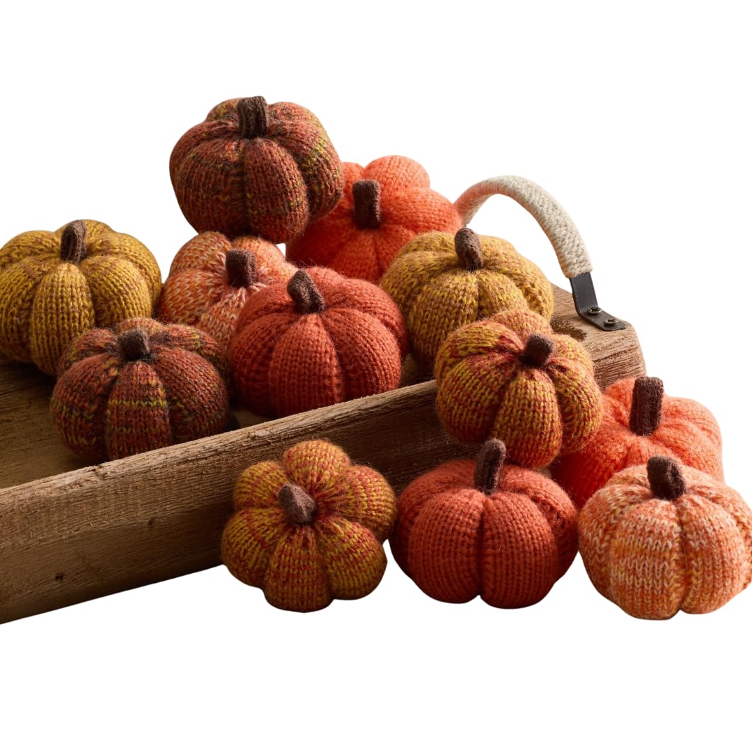 Mini Knit Pumpkins Set of 5, Fall Décor (Autumn Set)