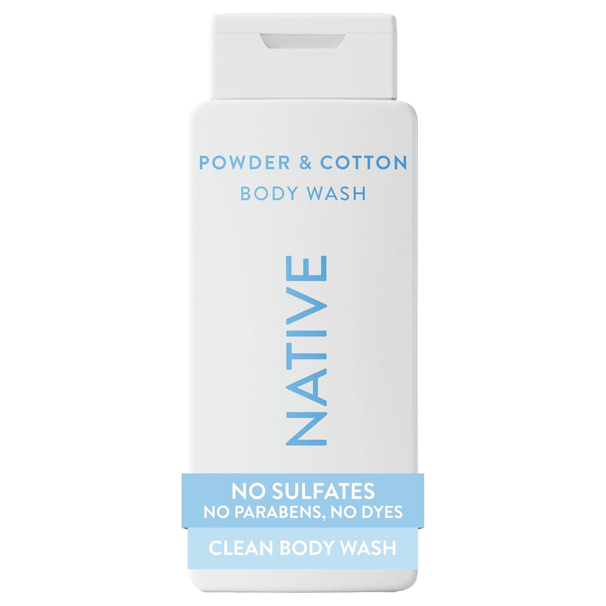 Native Clean Body Wash for Women & Men, Powder & Cotton Scent, 18 fl oz