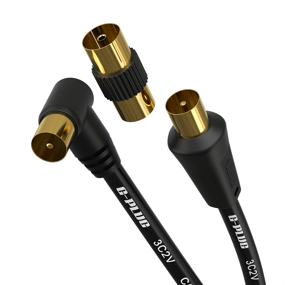 G-PLUG 1m TV Aerial Cable, Coaxial Cable for Freeview, Sky Box and Freesat