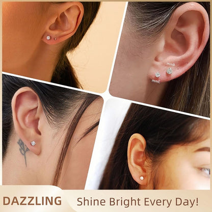 10 Pairs Small Stud Earrings for Women Hypoallergenic Multiple Piercings