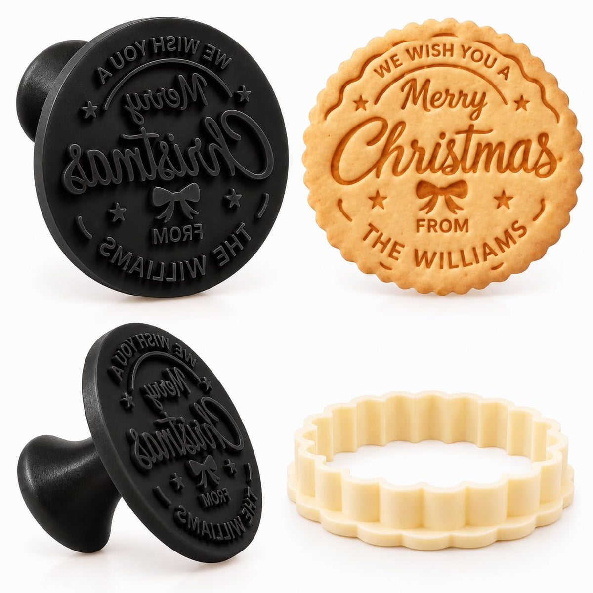 Personalized Cookie Stamp for Family Name Christmas Cookies & Gifts