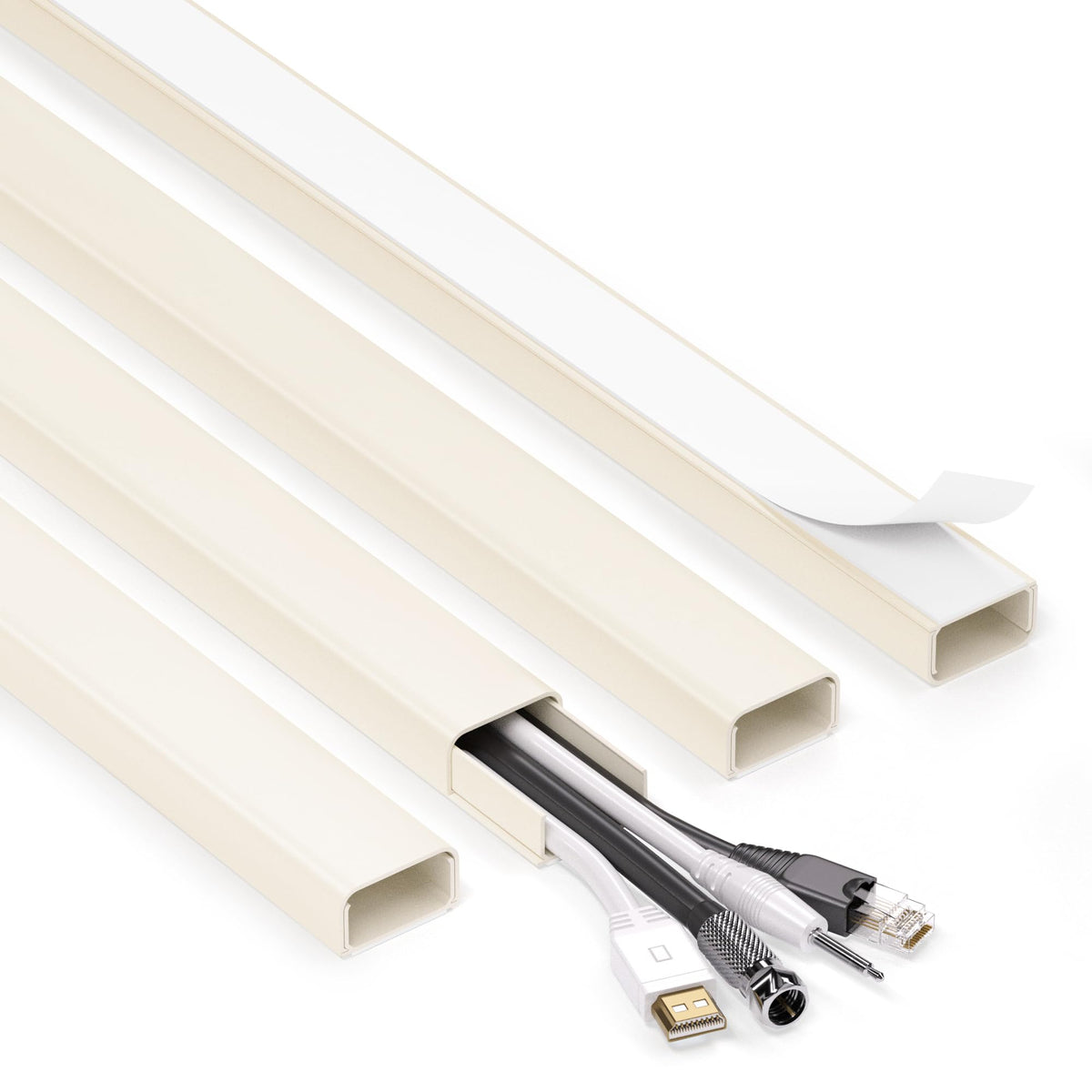 ZhiYo 85" Cord Cover for 1 Wire, Mini White Cord Hider Wall, 0.5"W x 0.3"H