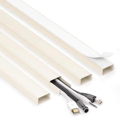 ZhiYo 85" Cord Cover for 1 Wire, Mini White Cord Hider Wall, 0.5"W x 0.3"H