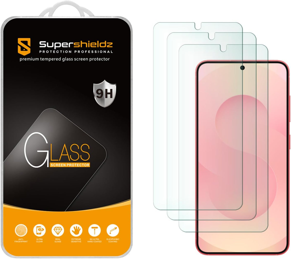 Supershieldz (3 Pack) Designed for Samsung Galaxy S26 FE / S25 FE Tempered Glass Screen Protector, Anti Scratch, Bubble Free