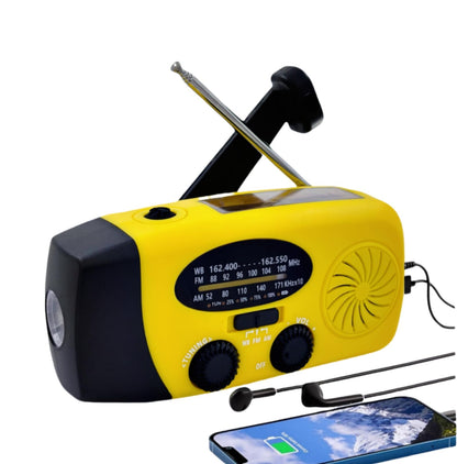 2000mAh Wind Up Solar Radio, Emergency Weather Radio,FM/AM Hand Crank Radio