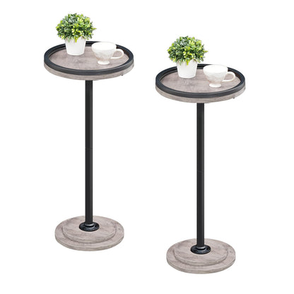 HOOBRO Small Round Side Table, Drink Table, Coffee Martini Table with Pedestal Accent for Small Spaces in Living Room, Bedroom, Sofa Couch, Rustic Brown BF168BZ01