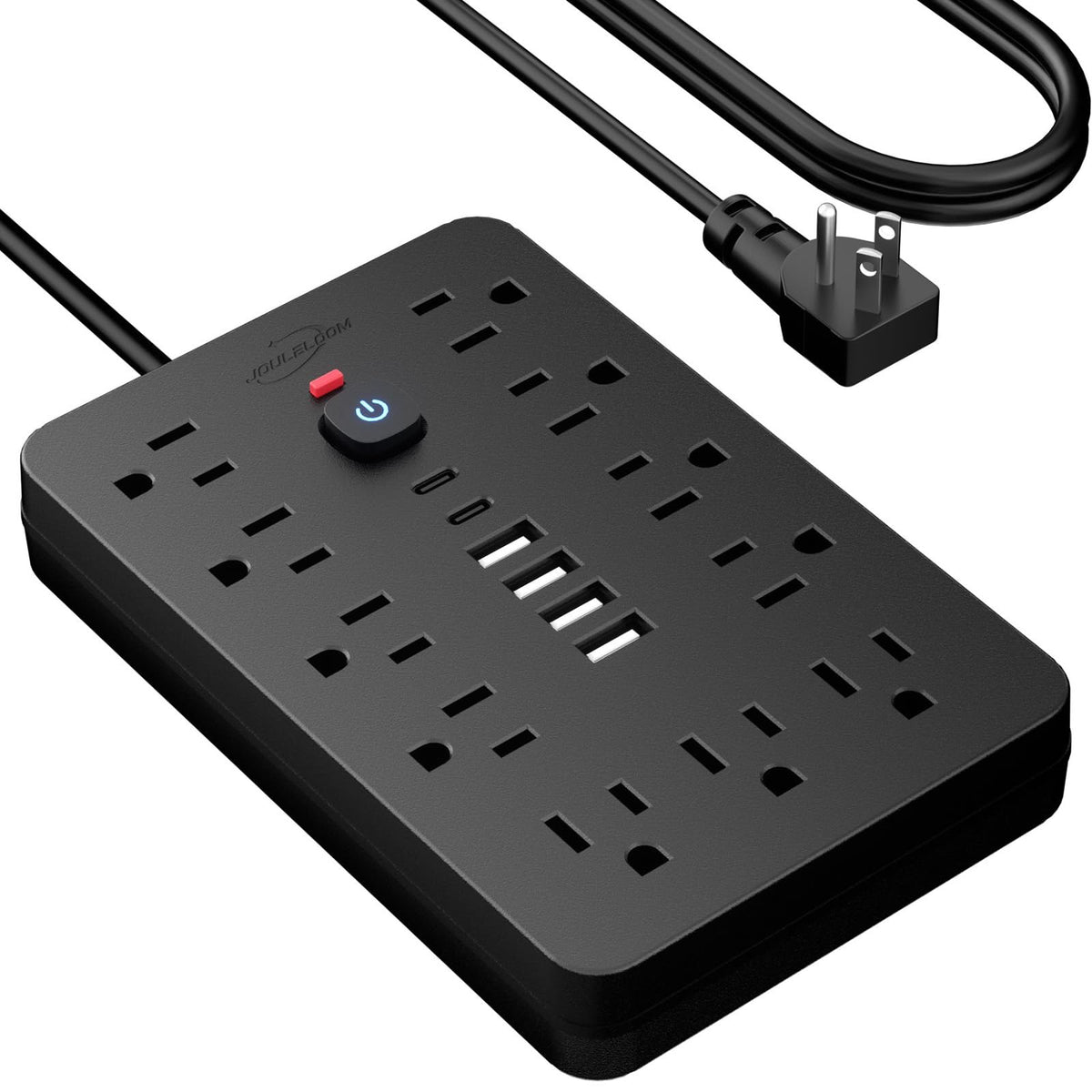6 FT Flat Plug Surge Protector Power Strip,11 AC Outlets with 6 USB Ports