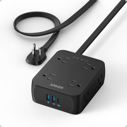 Anker Power Strip with 2000J Surge Protector, Outlet Extender, 20W, 8AC