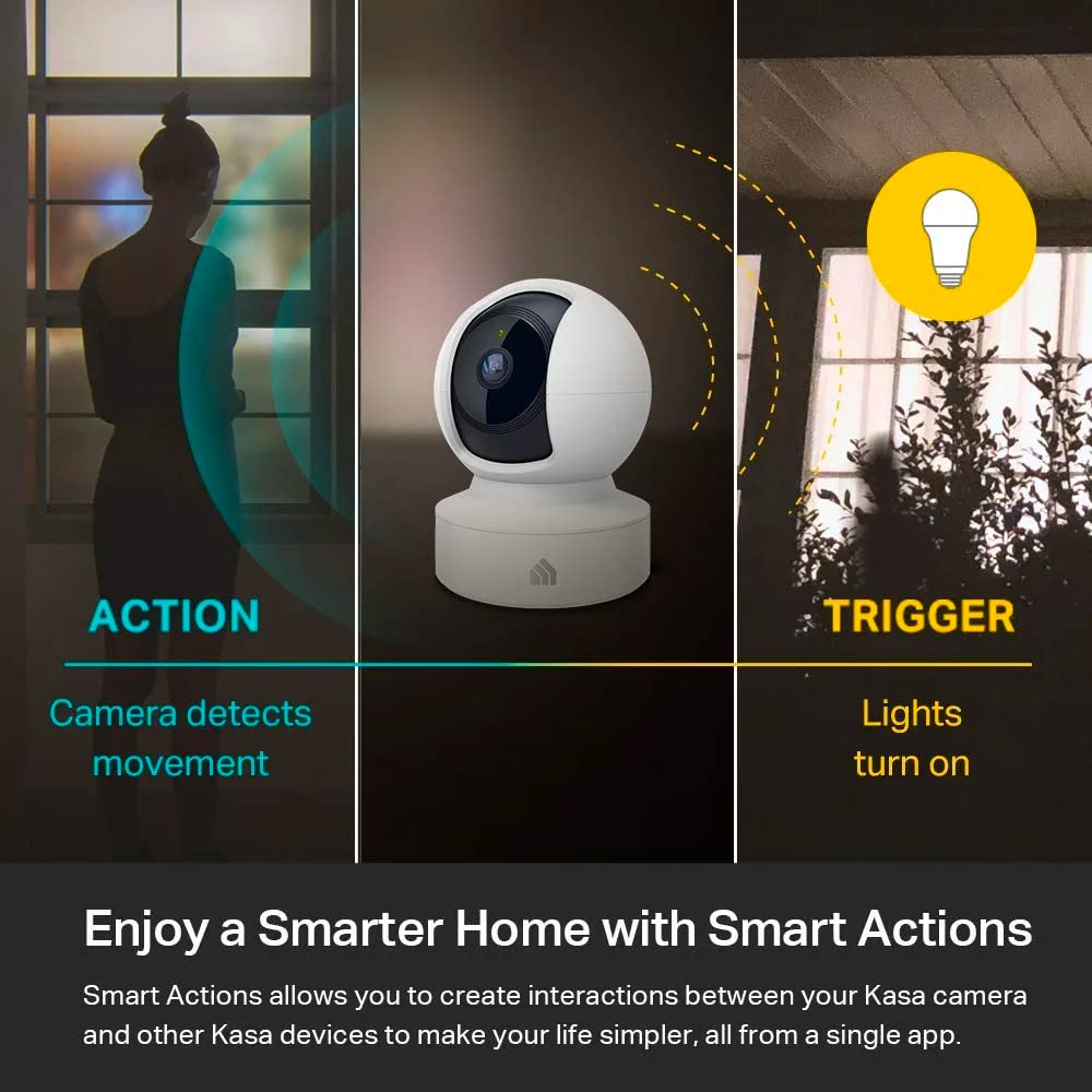 Kasa 2K+ Indoor Pan/Tilt Wired Security Camera, Baby & Pet Monitor, KC410S