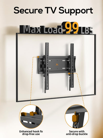 55 65 75 85 inch Tilting TV Wall Mount for 32-90 '' TVs, Low Profile TV Mount Bracket, Safe Lock & Quick Release,Max VESA 600x400mm, 24 inch Studs,132 lbs, Fit Most 55+ 75+ 85+ 86 TVs