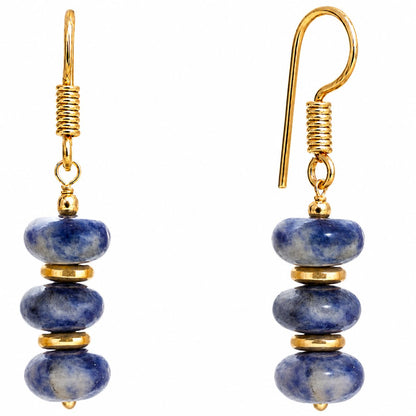 Gempires Beaded Gemstone Dangle Earrings for Women, Boho Gold Birthstone