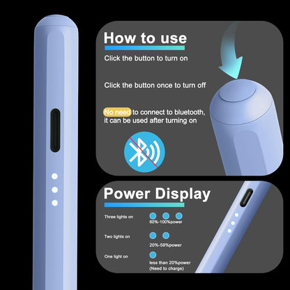 DIGIROOT iPad Pencil for 2018-2026, Plam Rejection Stylus Pen for iPad