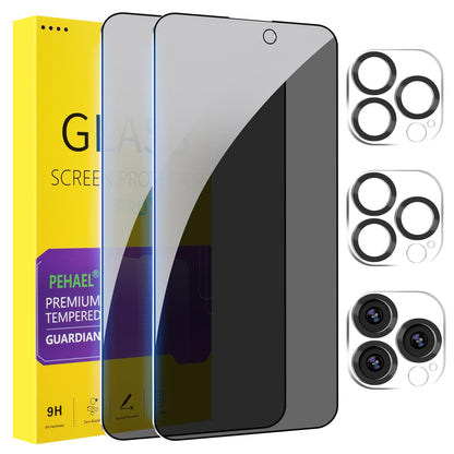 PEHAEL for iPhone 18 Pro Privacy Screen Protector+Camera Lens Protector