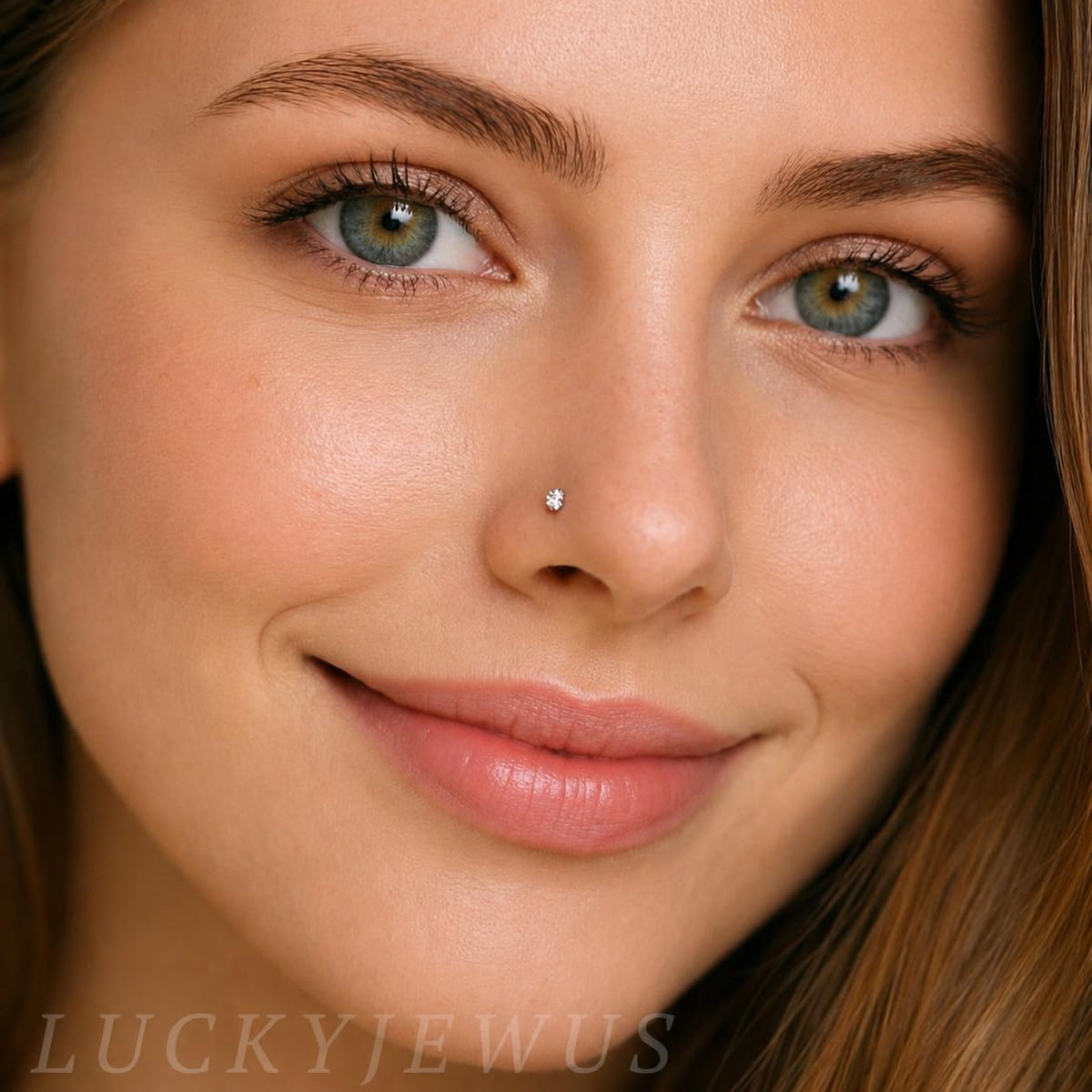 925 Sterling Silver Nose Ring Stud for Women, 18G/20G/22G/24G, L Shaped
