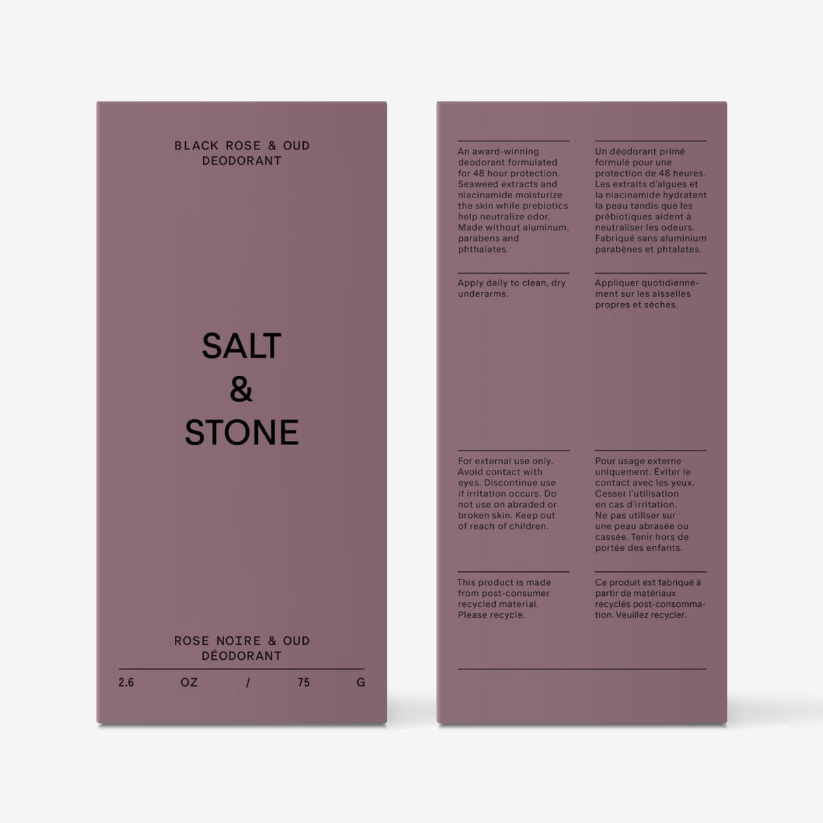 Salt & Stone Aluminum-Free Deodorant, Women & Men Santal & Vetiver 2.6 oz