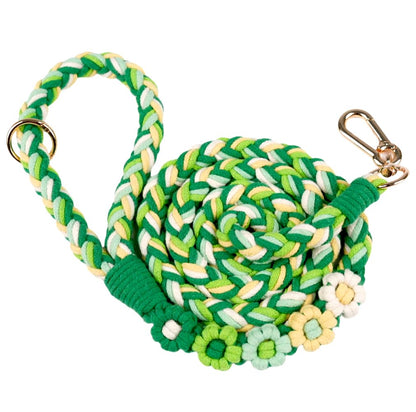 5FT Braided Cotton Rope Leash for Small, Medium and Large Dogs, Red & White Twist