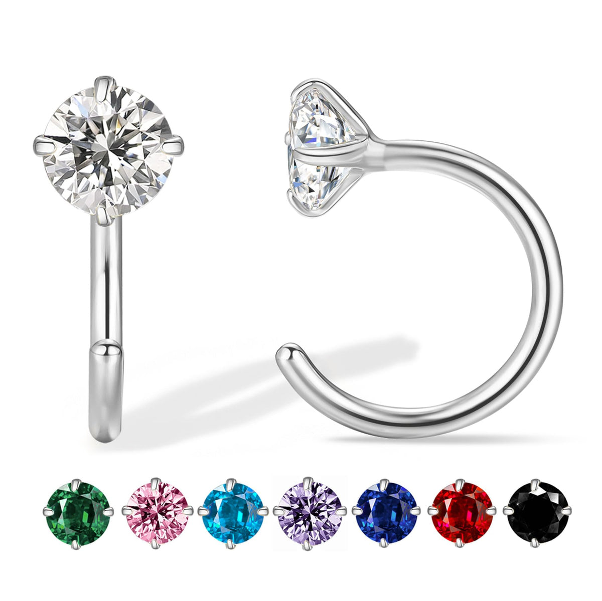 925 Sterling Silver Small Huggie Half Hoop Earrings for Women
