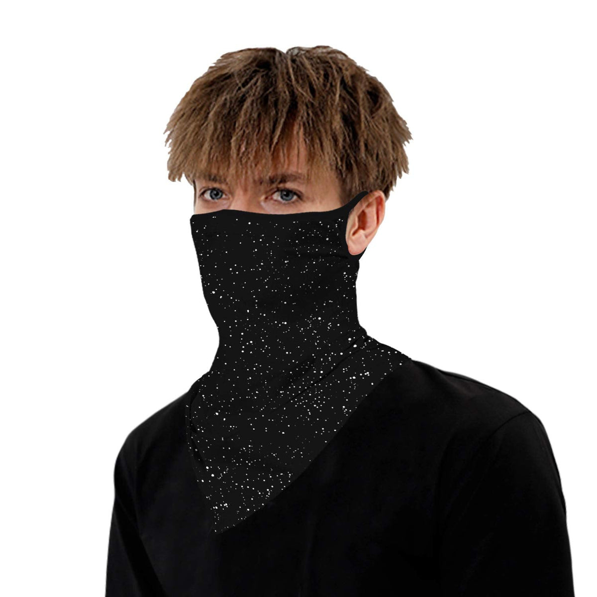 YAYOUREL Neck Gaiter Face Mask Bandanas for Men Women UV Face Scarf Cover Ear Loop Hole Facemask for Fishing Running Cycling