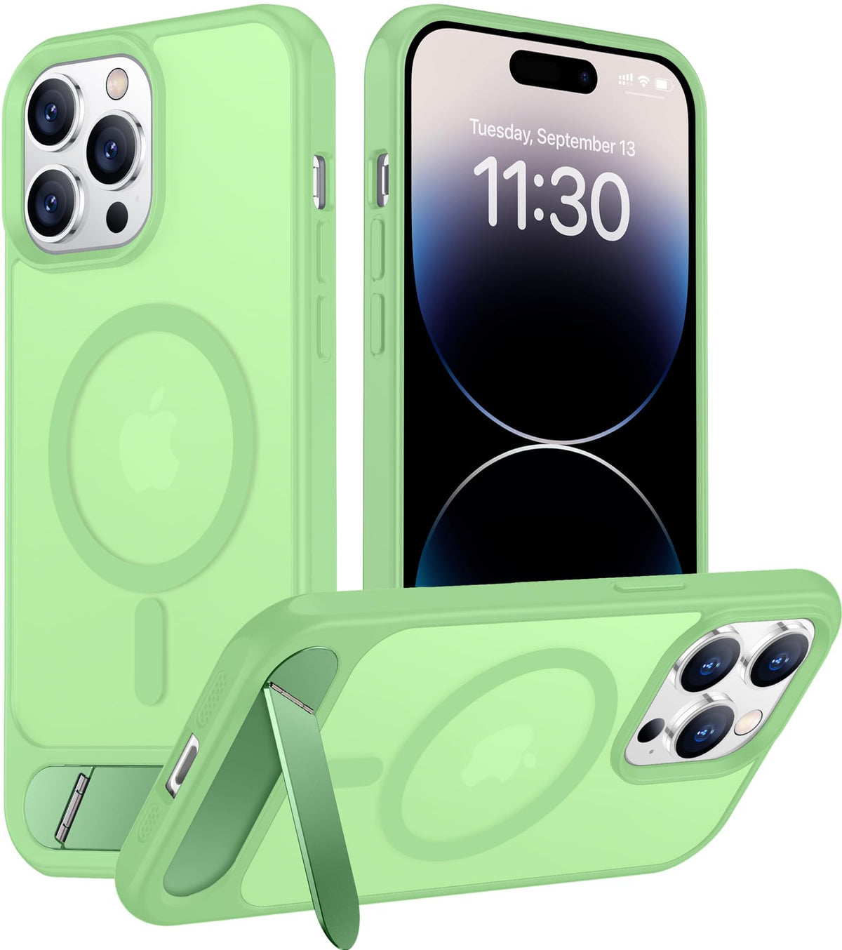 Temdan Magnetic Compatible with iPhone 16 Pro Max Case, [Built-in Invisible Kickstand][Compatible with MagSafe] [Military Grade Shockproof] Slim Translucent Matte Phone Case for iPhone 16 Pro Max 6.9"