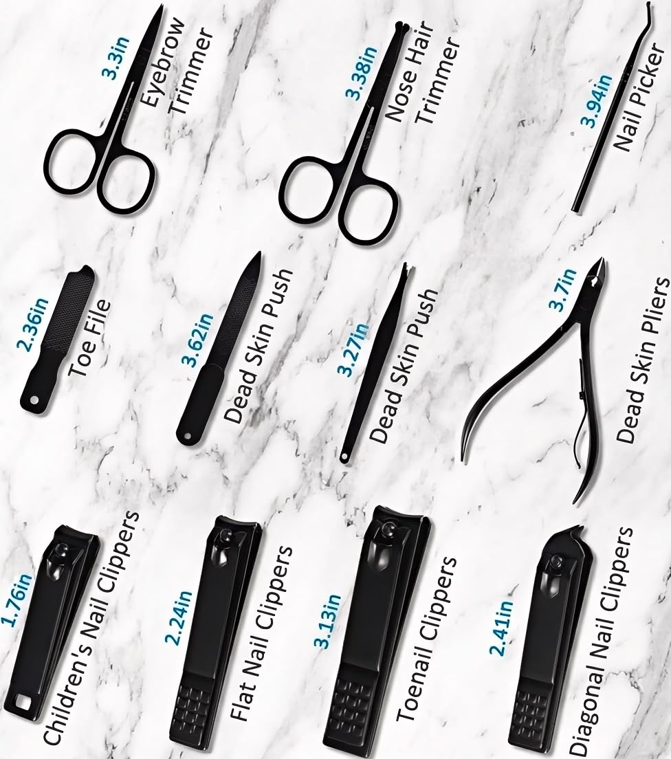 MINKINH Nail Clippers Set Manicure Pedicure Kit, 26-Piece Stainless Steel