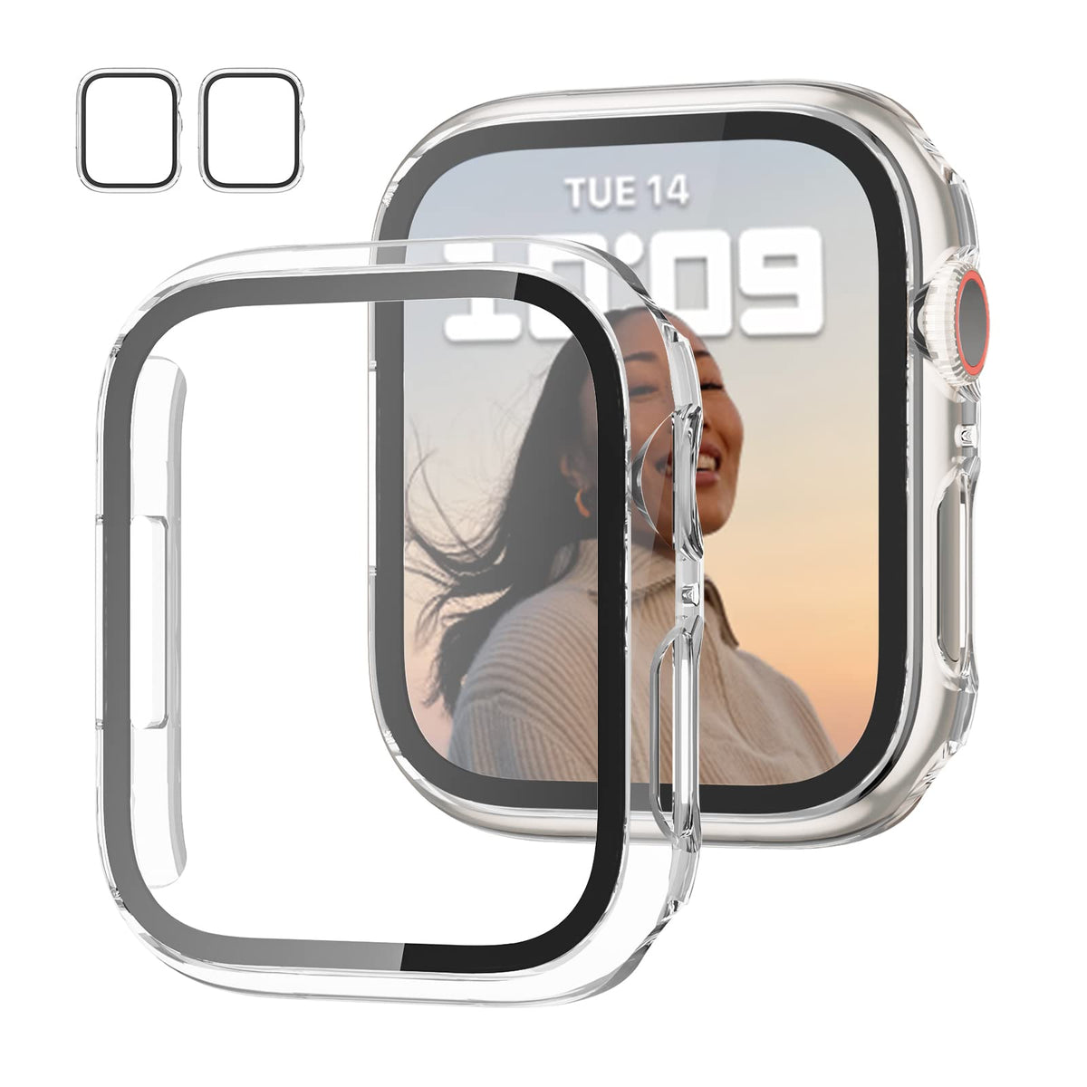 JZK Screen Protector Case for Apple Watch Series 11/10 42mm,Carbon Fibre