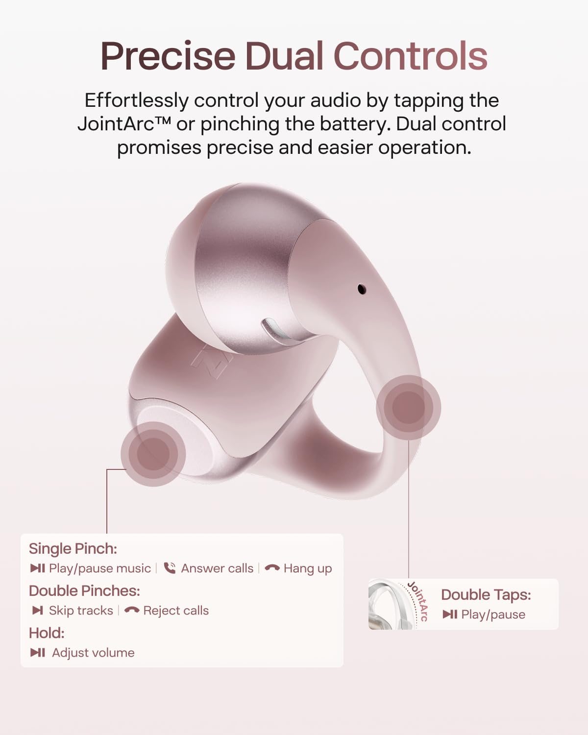 SHOKZ OpenDots 2 Open-Ear Clip-On Earbuds, Black, Dolby Audio, 3 Mics